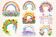 Floral Spring Rainbow Clipart, an Illustration by Dream Creation (Thumbnail 4 of 4)