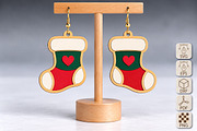 Stocking Earrings Laser Cut SVG, an Object Graphic by Canvas Craft (Thumbnail 1 of 4)