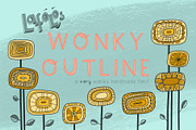 LAFOLOs very Wonky Outline font, a Script Font by LAFOLO (Thumbnail 1 of 7)