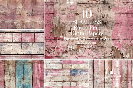 Seamless Rustic Pink Wood-10