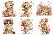 Whimsical Spring Cats Clipart, an Illustration by Craft Nest (Thumbnail 6 of 6)