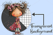 Whimsical Girl with Butterfly PNG, a Seasonal Illustration by Canvas Craft (Thumbnail 2 of 7)