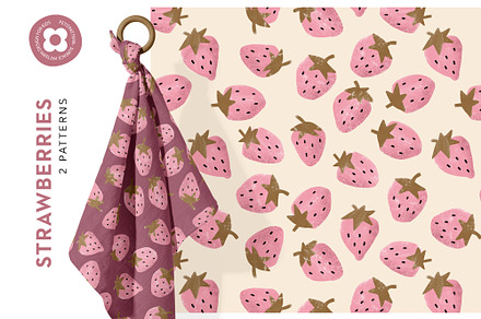 Strawberries, a Pattern Graphic by Muriel Petitpattern