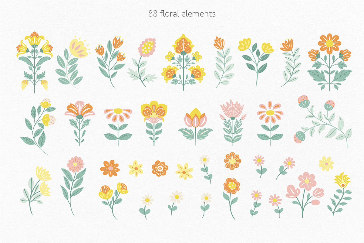 Folk Spring – Easter Bunny Clipart, a Decorative Illustration by Jenny Quince (Photo 3 of 14)