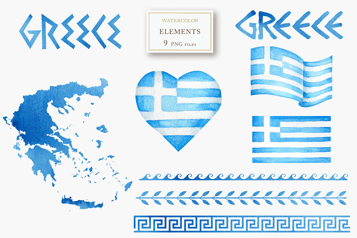 Santorini Greece Watercolor Clipart, an Object Graphic by svetlanaARTdreams (Photo 7 of 12)