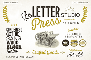 Letterpress Studio Fonts -20% SALE