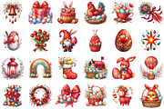 Watercolor Cute Easter Clipart PNG, an Illustration by Sublimation Artist (Thumbnail 2 of 6)