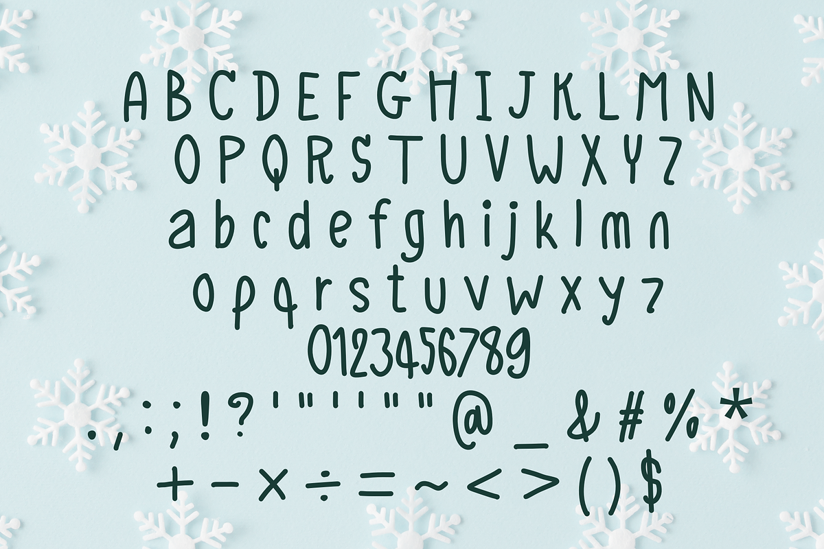 Snowflake, a Handwritten Font by Sirinart