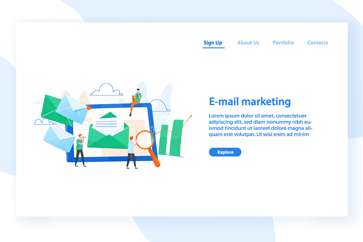 E-mail marketing concept banner, a Technology Illustration by Good Studio (Photo 1 of 3)