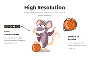 Rat Cartoon Sticker Pack, an Emoji Icon by Vectors Market (Thumbnail 3 of 6)