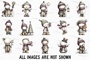 Whimsical Christmas Snowman Clipart, an Illustration by Craft Nest (Thumbnail 3 of 6)