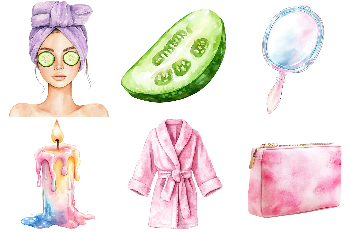 Watercolor Spa Clipart, an Illustration by CitraGraphics (Photo 5 of 5)