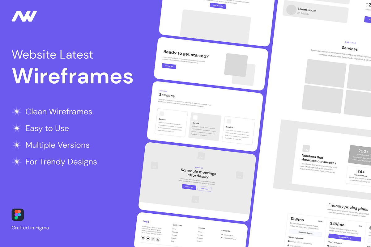 Website Wireframes Kit In Figma, a Wireframe Template by nwdigitalstore (Photo 1 of 8)
