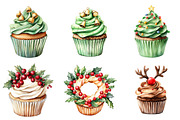 Christmas Cupcake Sublimation Clipar, an Illustration by DreamArtGraphic (Thumbnail 4 of 5)