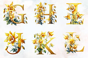 Golden Columbine Spring Alphabet Png, an Illustration by RobertsArt (Thumbnail 2 of 7)