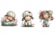 Whimsical Spring Sheep Clipart PNG, an Illustration by Daily.Designs (Thumbnail 7 of 8)