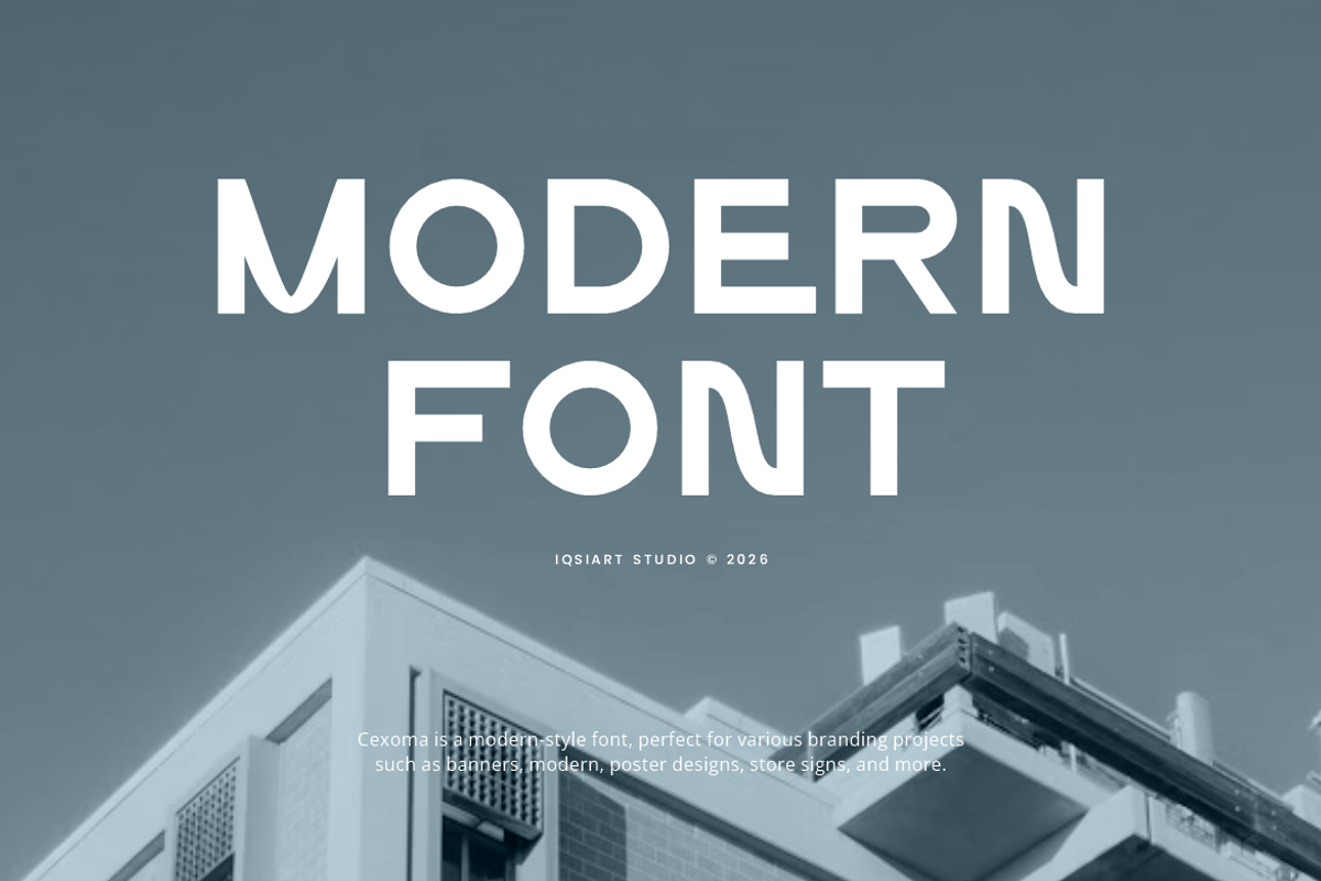 Cexoma - Corporate Logo Font, a Sans Serif Font by Iqsiart Studio (Photo 2 of 7)