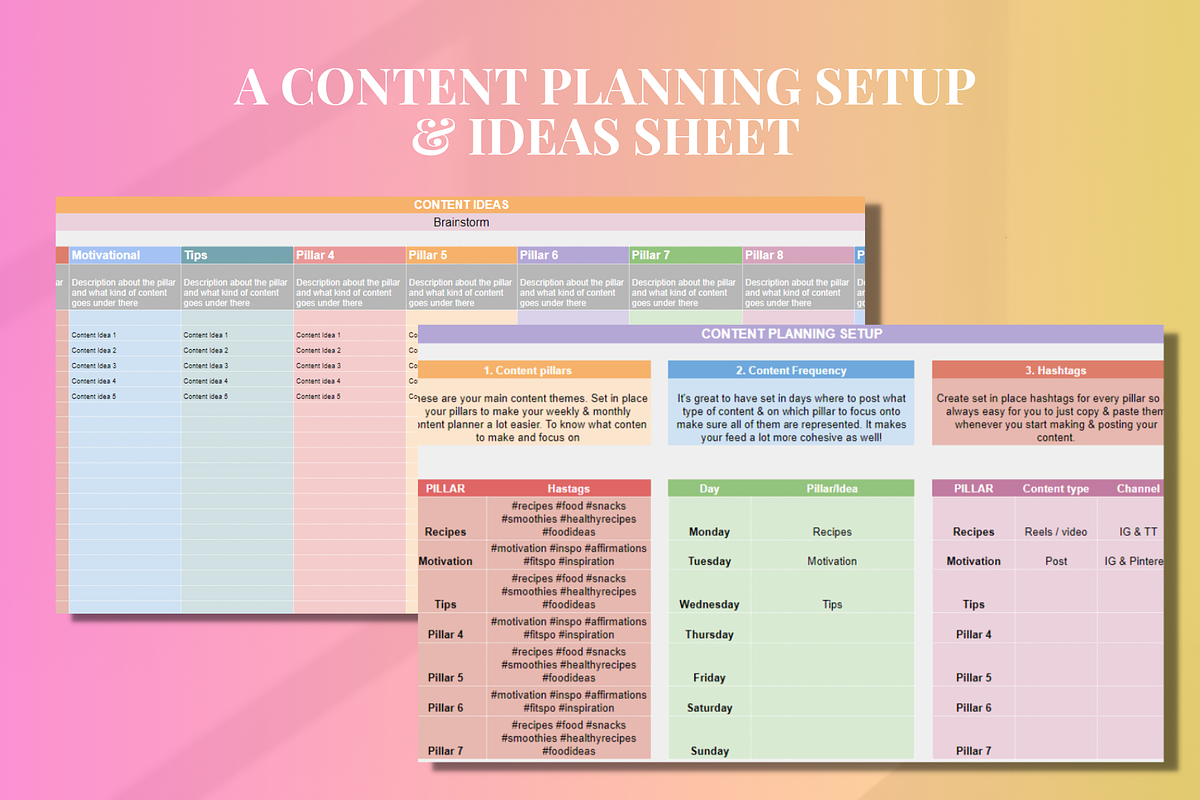 Google Sheets Social Media Planner, a Social Media Template by SociallyyCreative (Photo 3 of 9)