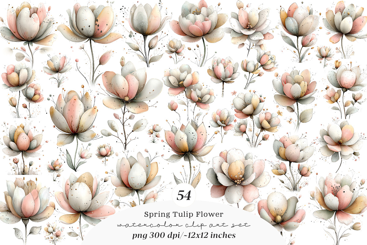 Whimsical spring tulip flower png, an Illustration by SinaCreation (Photo 1 of 11)