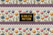 Vintage Shabby Floral Lace Pattern, a Pattern Graphic by Creative Store (Thumbnail 4 of 5)
