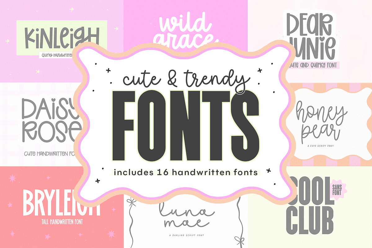 Trendy Font Bundle, a Handwritten Font by KA Designs (Photo 1 of 17)