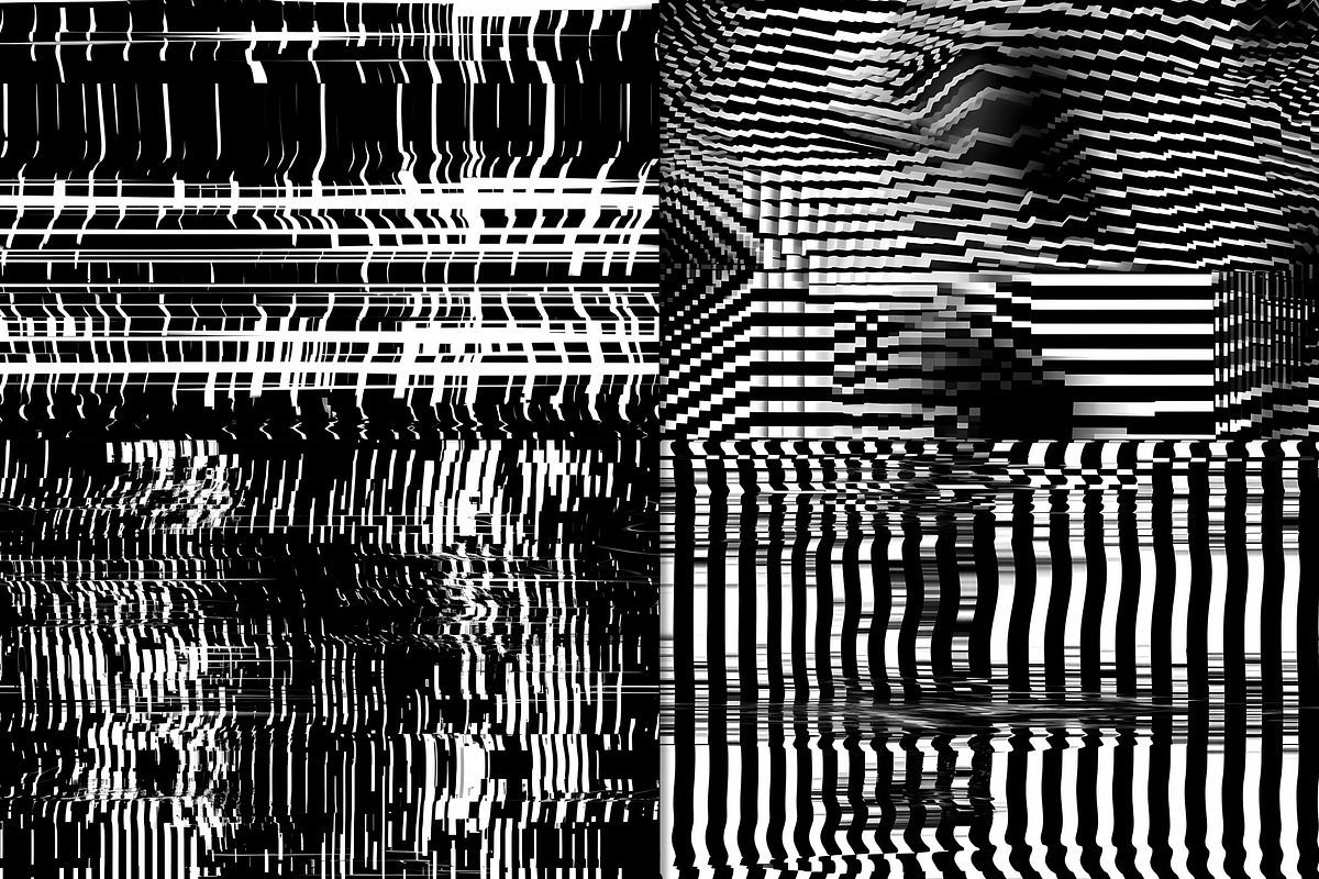 20 Seamless Broken B/W TV Patterns, a Pattern Graphic by Nordic Design (Photo 6 of 9)