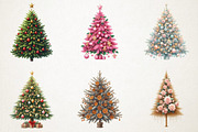 Christmas Trees Clipart, an Illustration by RobertsArt (Thumbnail 6 of 7)
