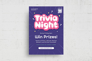 Simple Trivia Night Flyer Template