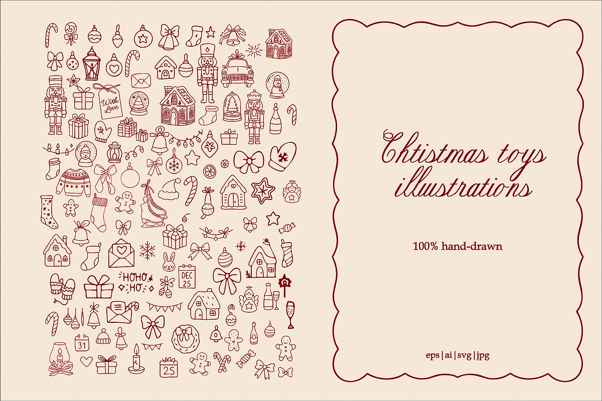 Whimsical Christmas Illustration Set, a Seasonal Illustration by SunnJaneArt (Photo 5 of 13)