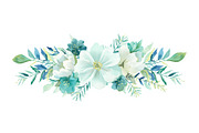 Elegant Blue Floral Clipart, an Illustration by jahid234 (Thumbnail 3 of 11)