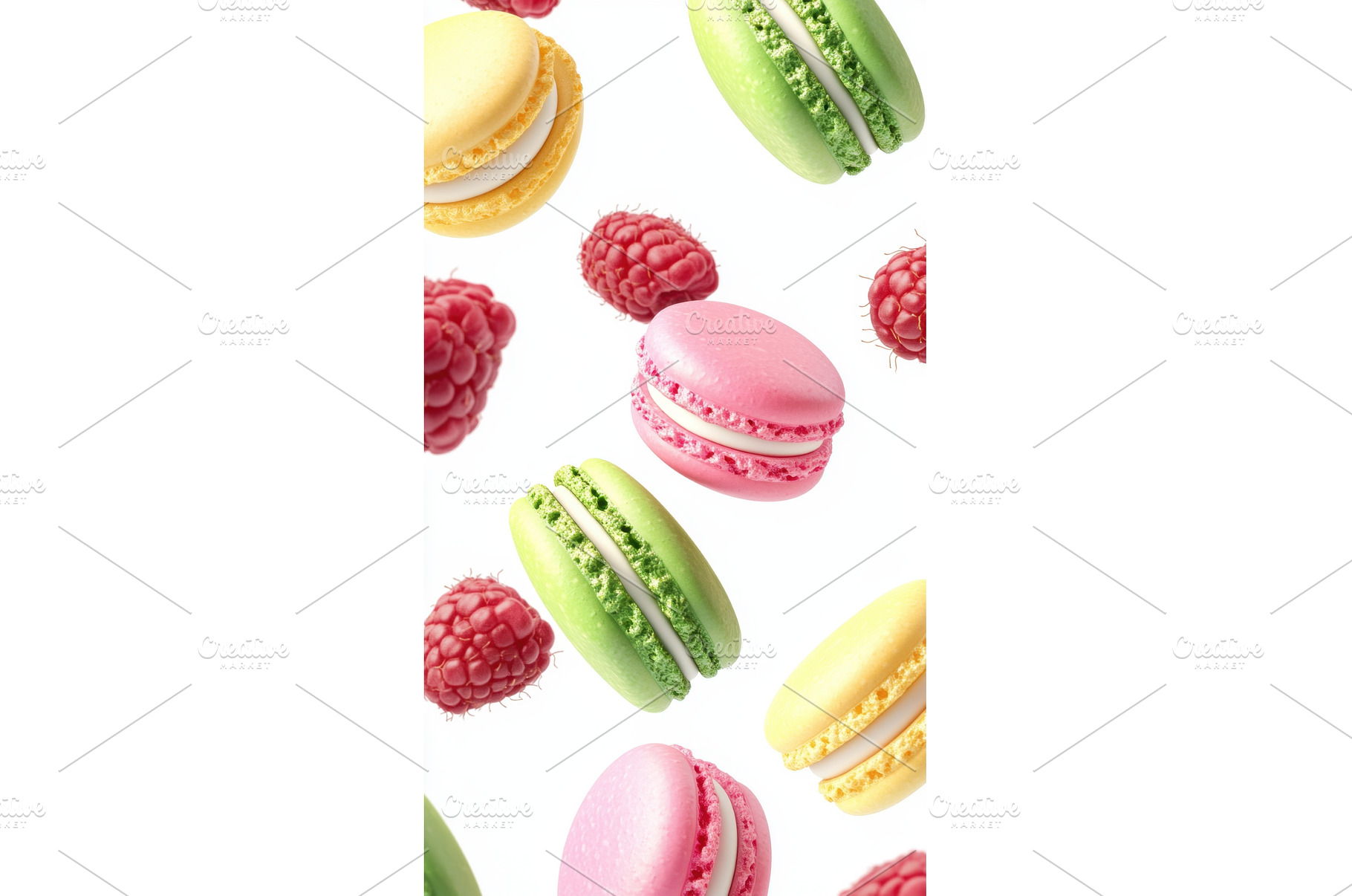 Raspberry macarons on display, a Food & Drink Photo by Beautiful things