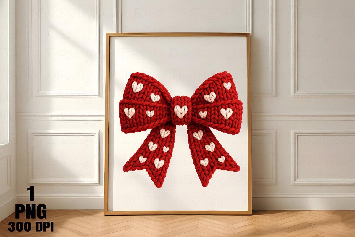 Yarn Faux Valentine's Day Bow PNG, an Illustration by Daily.Designs (Photo 4 of 5)