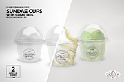 Clear Sundae Cups with Lids Mockup, a Cups & Container Mockup by INCDesign (Thumbnail 3 of 14)