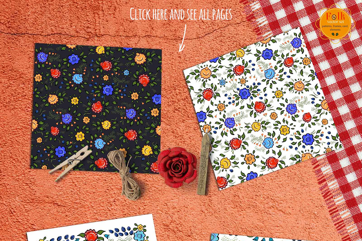 Folk vector set, a Pattern Graphic by Julycolor (Photo 3 of 3)