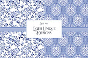 Boho Indian Blue White Patterns, a Pattern Graphic by RachelStudio (Thumbnail 2 of 8)