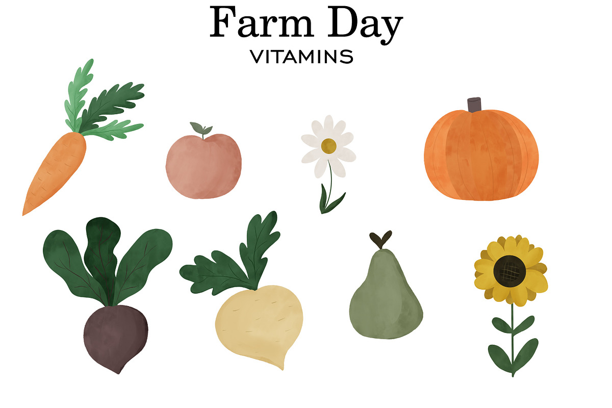 Farm Day clipart and pattern, a Pattern Graphic by SleptArt (Photo 3 of 10)