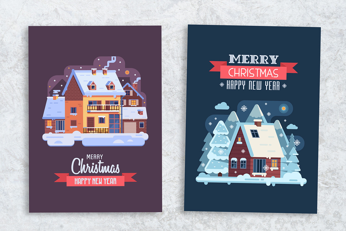 Cozy Winter House Christmas Cards, an Illustration by Alex Krugli (Photo 8 of 8)