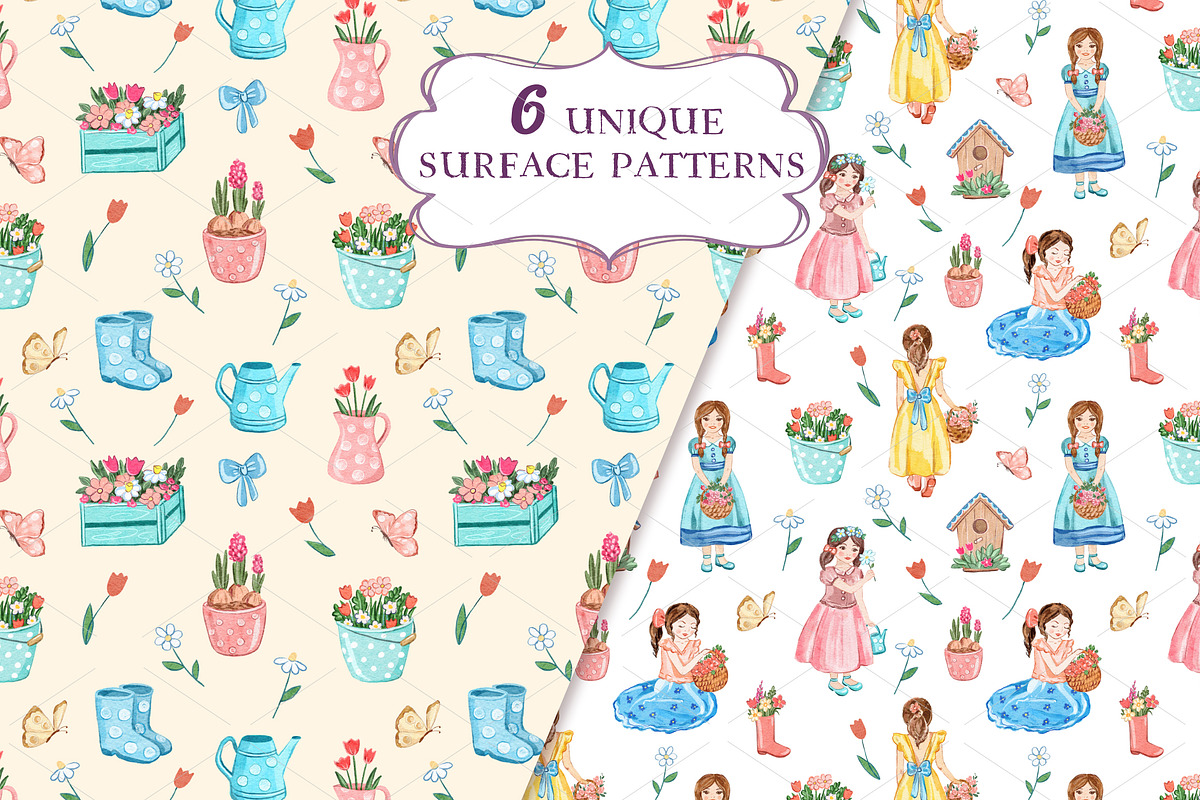 In the Garden-Watercolor Set, a Decorative Illustration by Irina Diasli (Photo 5 of 10)