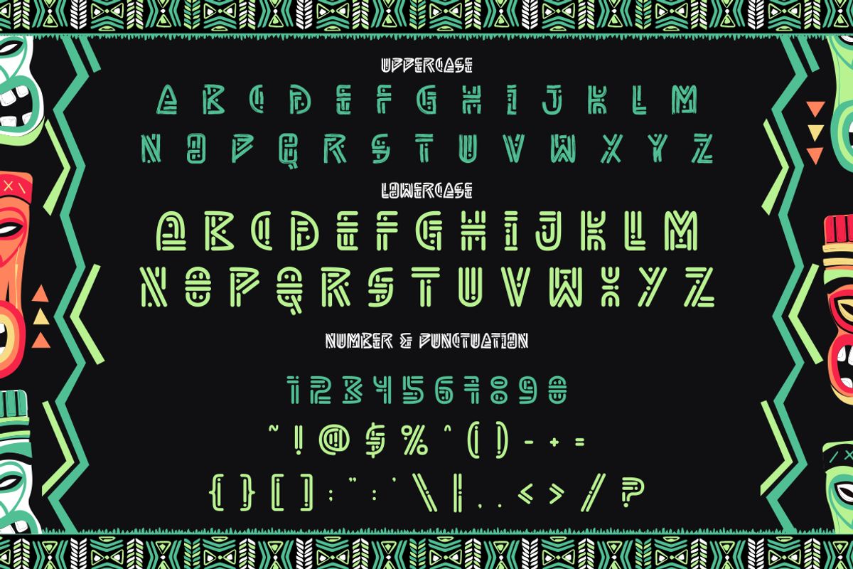 Stone Mask Ethnic Tribal Font, a Font by PutraCetol Studio (Photo 5 of 5)