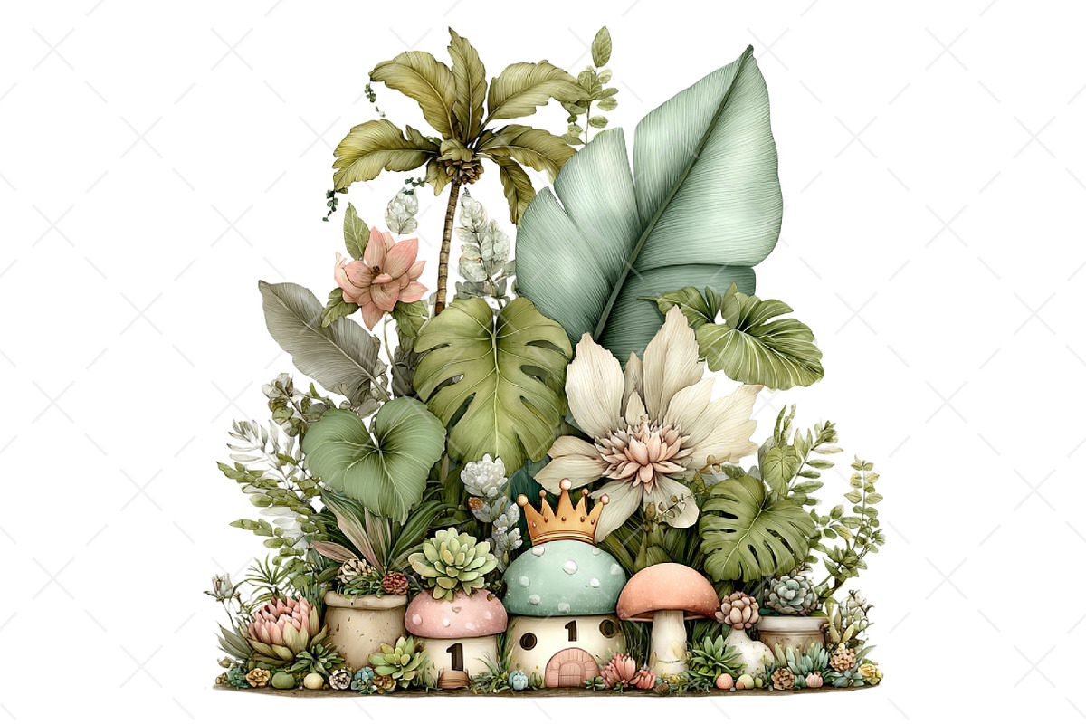 Tropical Lush Green Birthday Clipart, an Illustration by Craft Nest (Photo 11 of 12)