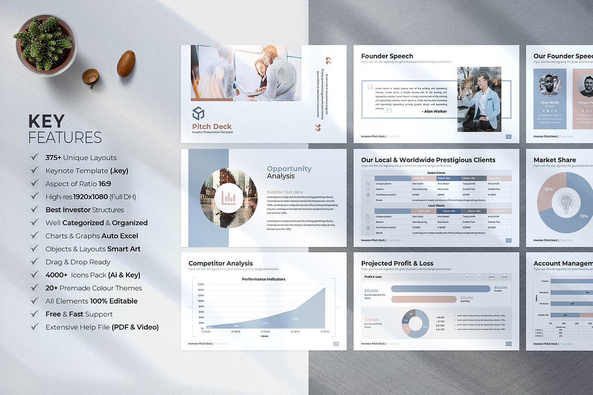 Investor Pitch Deck Keynote Template, a Presentation Template by WhiteGraphic (Photo 2 of 11)