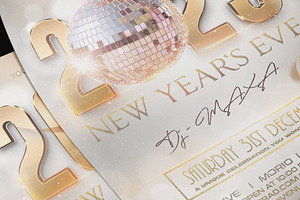 Happy New Year Eve Flyer 2023 Gold