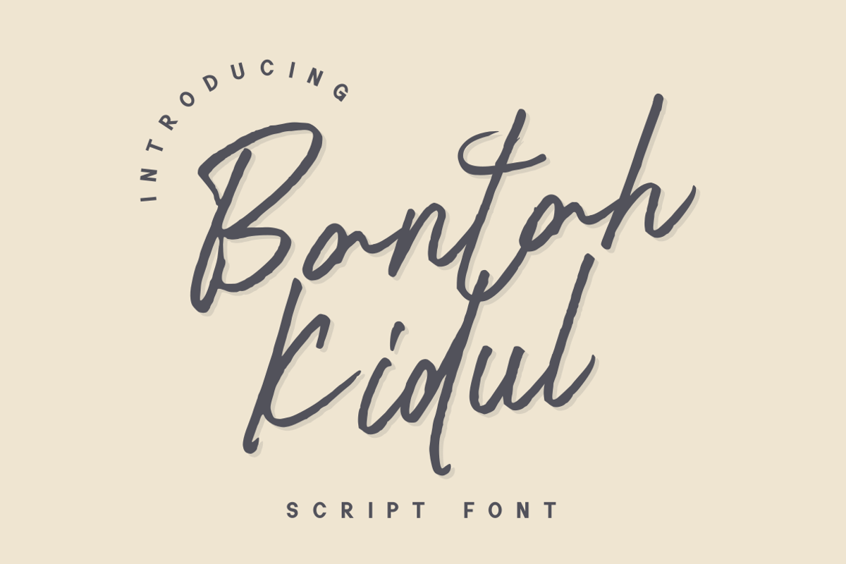 Bantah Kidul - Script Font, a Script Font by GFRcreative (Photo 1 of 8)