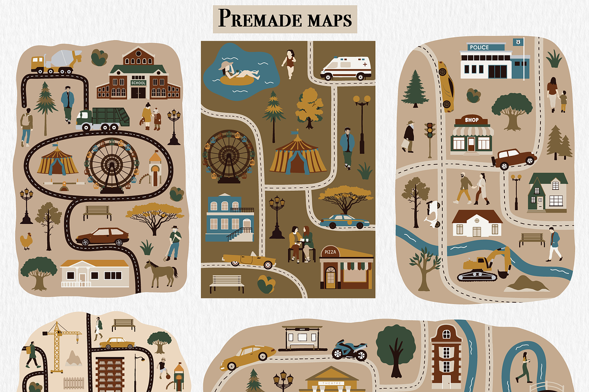 MAP CREATOR - City & Village, an Object Illustration by ApetekMarket (Photo 9 of 13)
