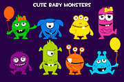 Vector collection of cute Monsters, an UI Kit Template by BabySofja (Thumbnail 3 of 4)