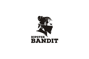 Bandit Scarf Hipster Hairstyle Logo