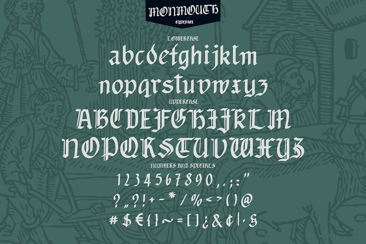 Monmouth Font - Handdrawn preview 2