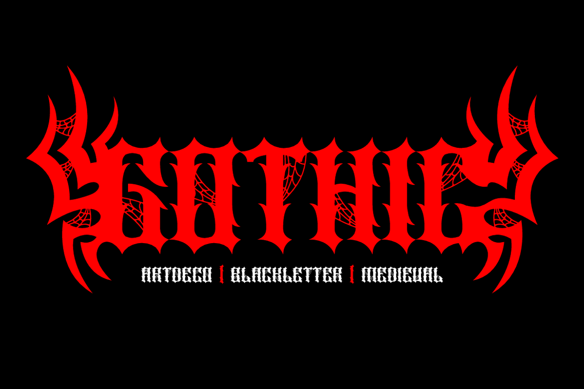 Spider Grekson - Artdeco Font, a Blackletter Font by Iqsiart Studio (Photo 2 of 12)
