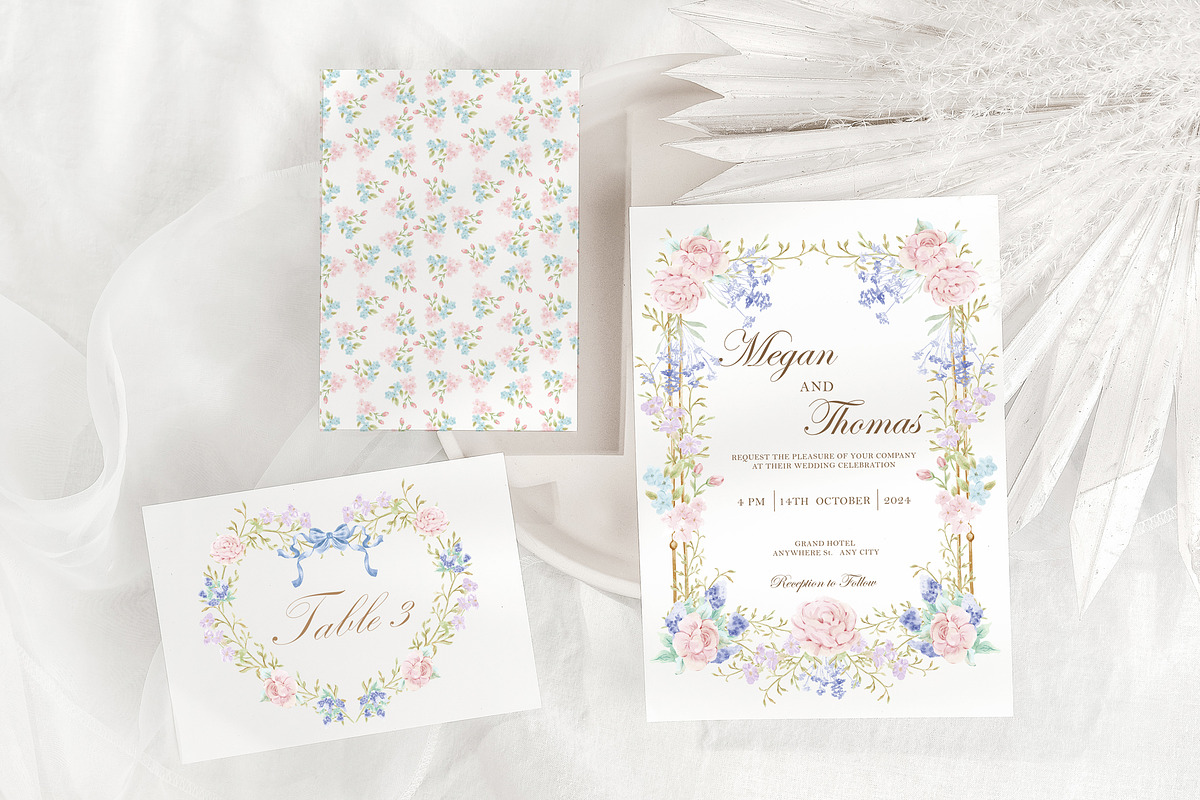 Grandmillennial floral illustrations, an Illustration by TheHappyGiftArt (Photo 7 of 7)