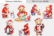 Christmas Teddy Bear Clipart, a Graphic by Kseniia_designer's shop (Thumbnail 2 of 5)